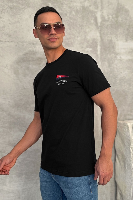 Мужская футболка Tommy Hilfiger flag logo - Black