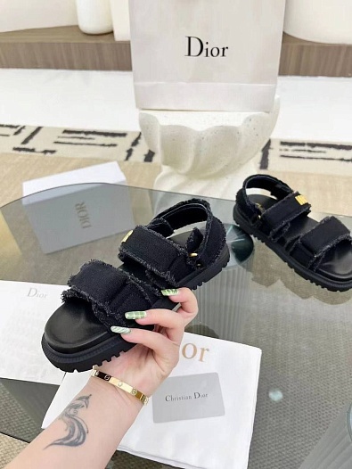 Женские сандалии Dior Dioract чёрного цвета   