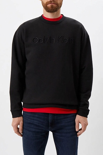 Свитшот чёрного цвета Calvin Klein embroidered-logo   