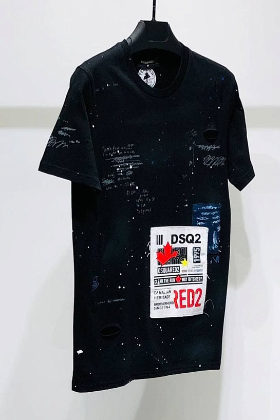 Чёрная футболка Dsquared2 с нашивкой-логотипом