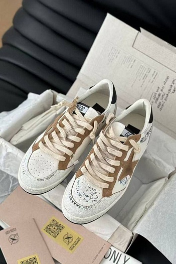 Женские кожаные кроссовки Golden Goose Super Star premium   