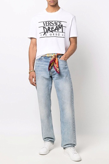 Белая мужская футболка Versace Dream via Desu 12   