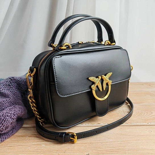 Женская кожаная сумка 22x15 - Black