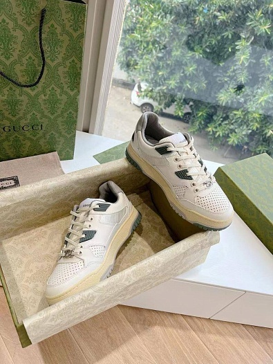 Женские кроссовки Gucci Premium - White / Green   