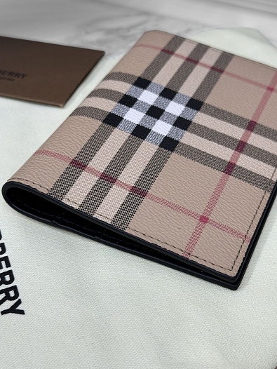 Кожаная обложка для паспорта Burberry Check Premium 14x10x2 см   