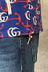 Мужская синяя ветровка Gucci Double G Anchor