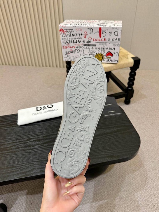 Кожаные кроссовки Dolce & Gabbana Portofino - Grey