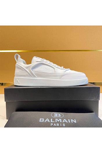 Комбинированные кроссовки Balmain белого цвета   