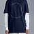 Тёмно-синяя брендовая футболка Moncler Logo Outline