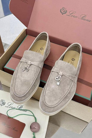 Женские замшевые лоферы Loro Piana Summer Charms Walk premium   