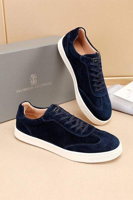 Замшевые кроссовки Brunello Cucinelli low-top - Navy