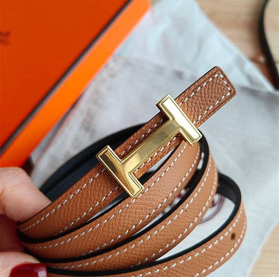 Кожаный ремень Hermes (длина 80 / 85 см)