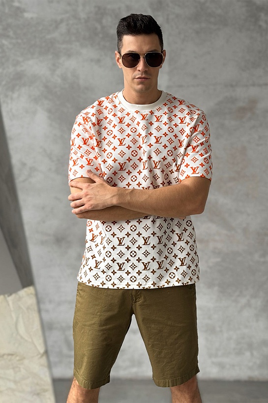 Белая оверсайз футболка Louis Vuitton Monogram Gradient