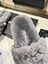 Женские меховые шлёпанцы Chanel Oran premium - Grey