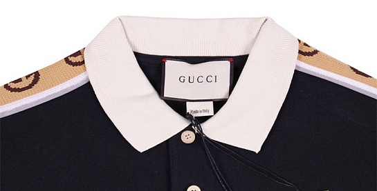 Тёмно-синее поло Gucci Interlocking G stripe