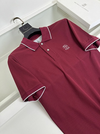 Мужское красное поло Brunello Cucinelli premium   