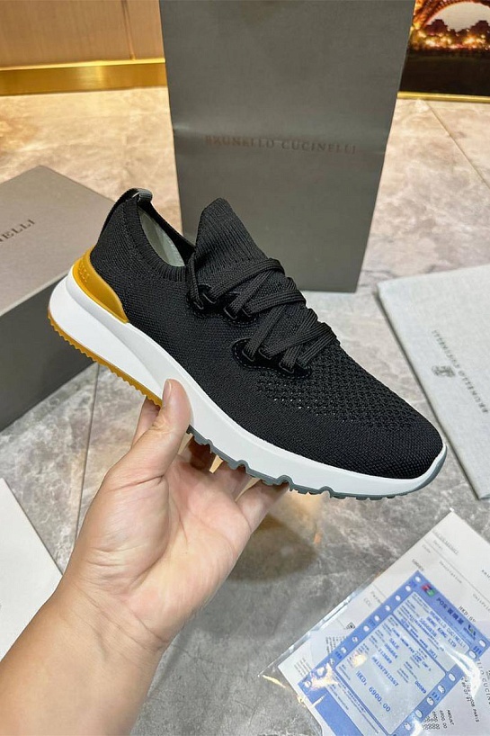 Текстильные кроссовки Brunello Cucinelli чёрного цвета
