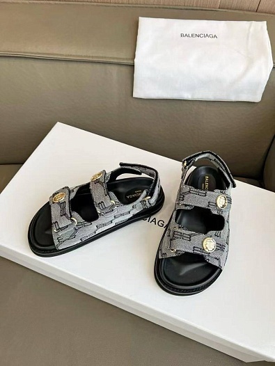 Женские сандалии Balenciaga Jacquard Premium - Grey   