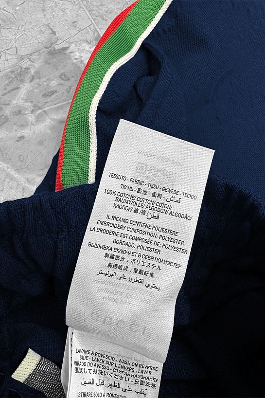 Брендовые мужские шорты Gucci тёмно-синего цвета