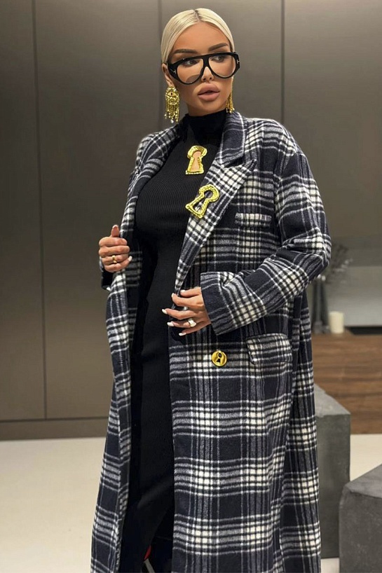 Женское пальто в клетку Schiaparelli premium