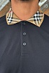 Мужское чёрное поло Burberry check collar