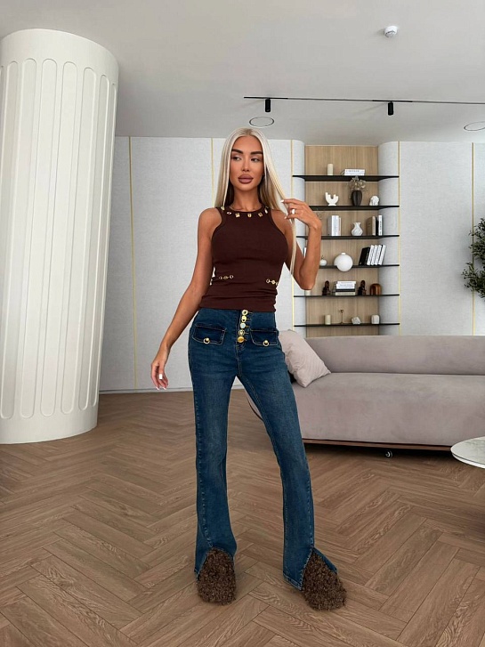 Женская майка Schiaparelli premium - Brown