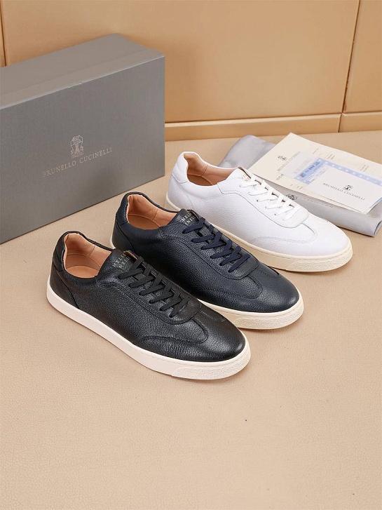 Кожаные кроссовки Brunello Cucinelli low-top - White