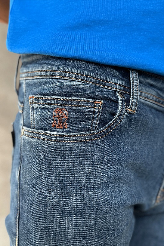 Мужские синие джинсы Brunello Cucinelli