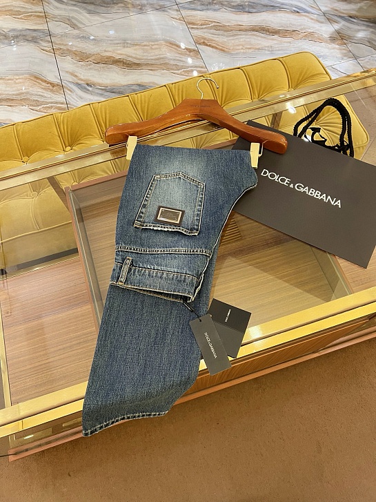 Мужские синие джинсы Dolce & Gabbana classic fit Premium