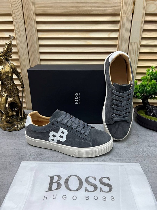 Замшевые кроссовки Hugo Boss Aiden - Grey