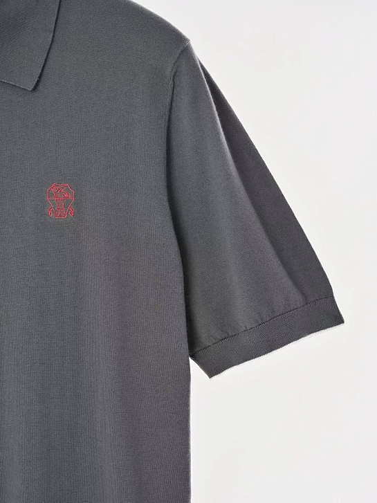 Мужское серое поло Brunello Cucinelli premium
