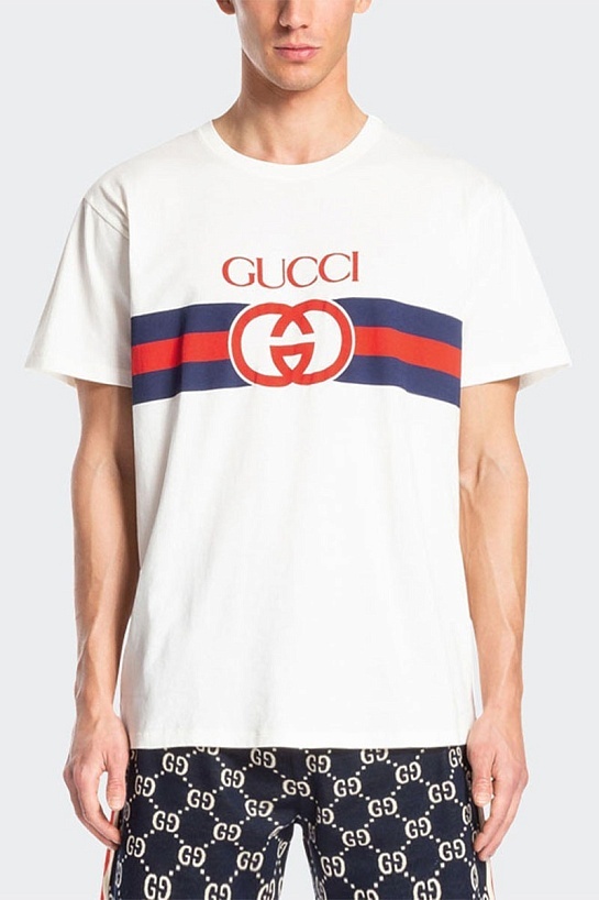 Футболка белого цвета Gucci Interlocking G