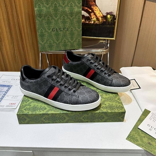 Мужские кроссовки Gucci Ace - Grey