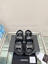 Женские кожаные сандалии Chanel чёрного цвета
