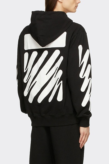 Чёрная оверсайз кофта Off-White Wave diag print   
