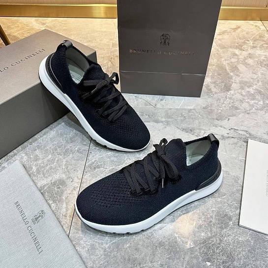 Текстильные кроссовки Brunello Cucinelli тёмно-синего цвета