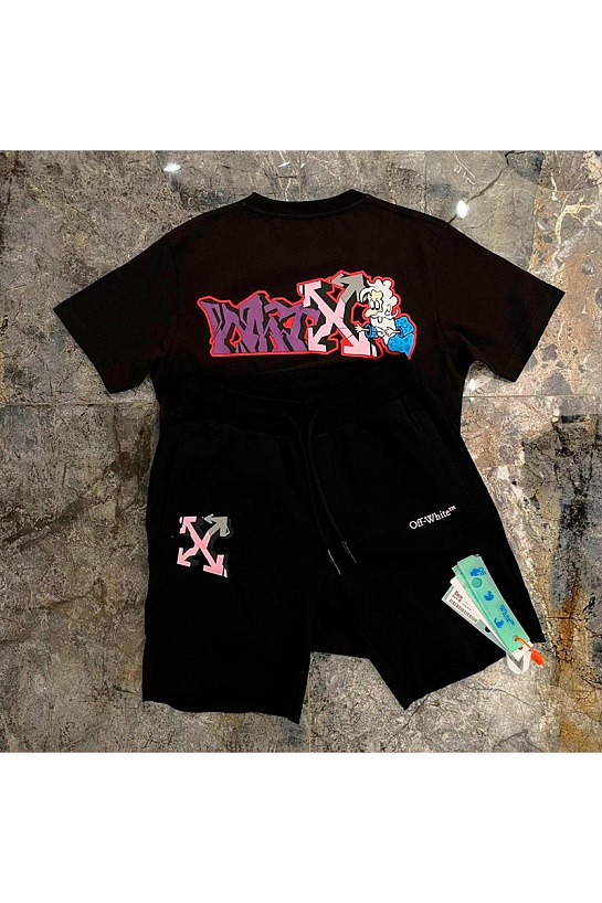 Мужские чёрные шорты Off-White wizard-print