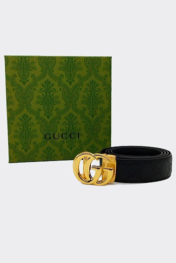 Брендовый кожаный ремень Gucci (ширина 3.8 см, длина 125 см)   