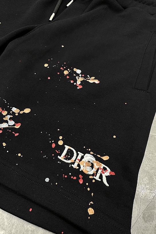 Чёрные шорты Dior Paint Splatter
