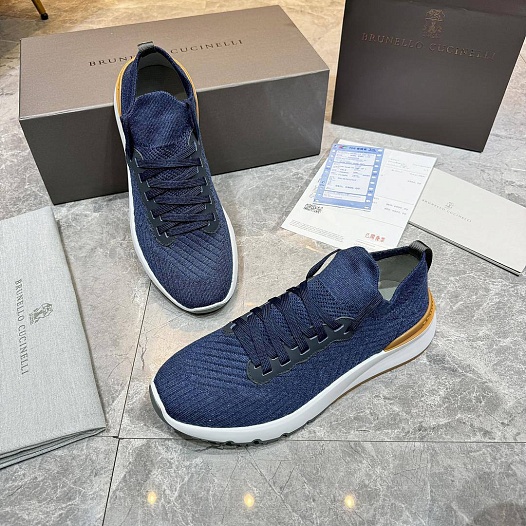 Мужские кроссовки Brunello Cucinelli knitted - Dark Blue   