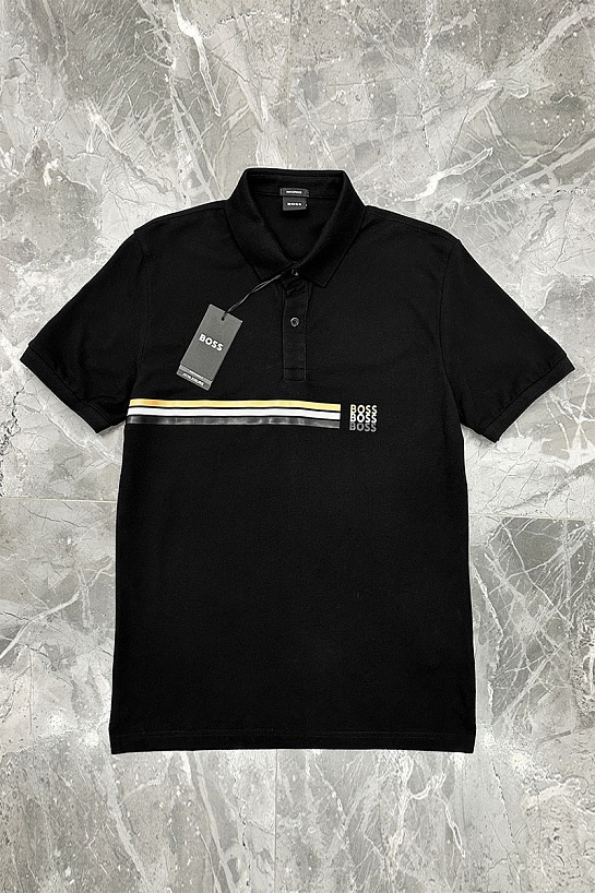 Чёрное поло Hugo Boss x Matteo Berrettini