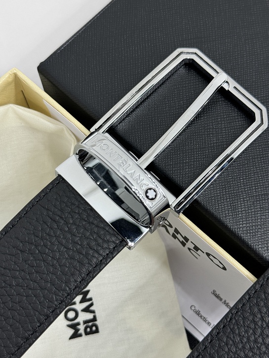 Двусторонний кожаный ремень Montblanc Premium (ширина 3.5 см)