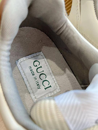 Женские кроссовки Gucci Premium - White / Brown   