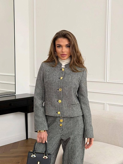 Женский классический костюм Schiaparelli premium - Grey   