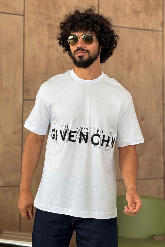 Белая оверсайз футболка Givenchy embossed logo