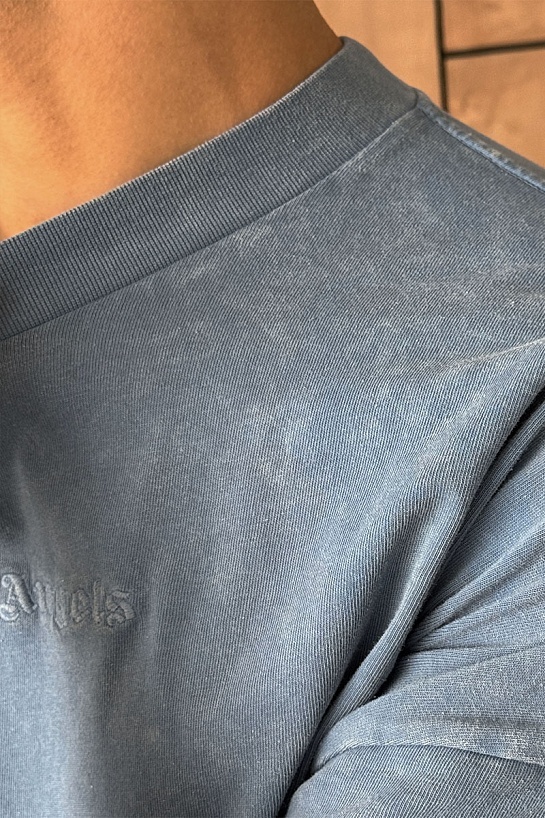 Синяя оверсайз футболка Palm  Angels