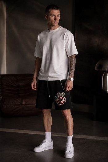 Мужские чёрные шорты Dsquared2 logo patch   