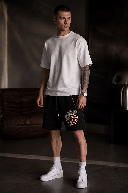 Мужские чёрные шорты Dsquared2 logo patch