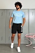 Мужские чёрные шорты Hugo Boss logo-print