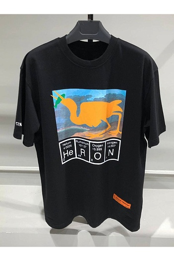 Чёрная оверсайз футболка Heron Preston Periodic   